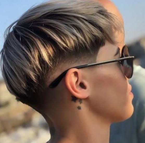 Ear Textured Top Ash Blonde Pixie — Pixie 2027 for Oval Face