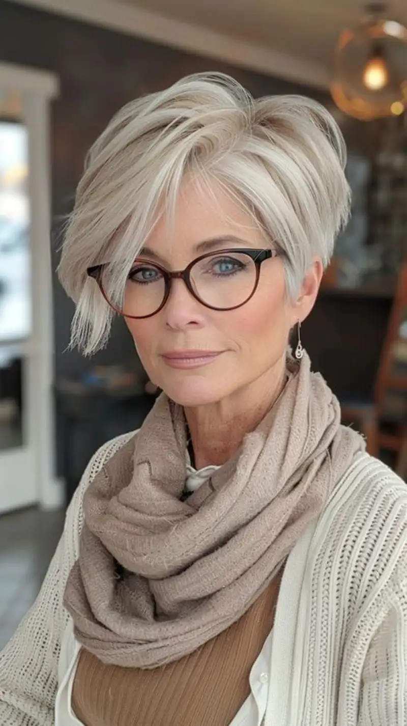 Ash Blonde Pixie With Asymmetrical Fringe — Bangs 2027 for Women Over 60