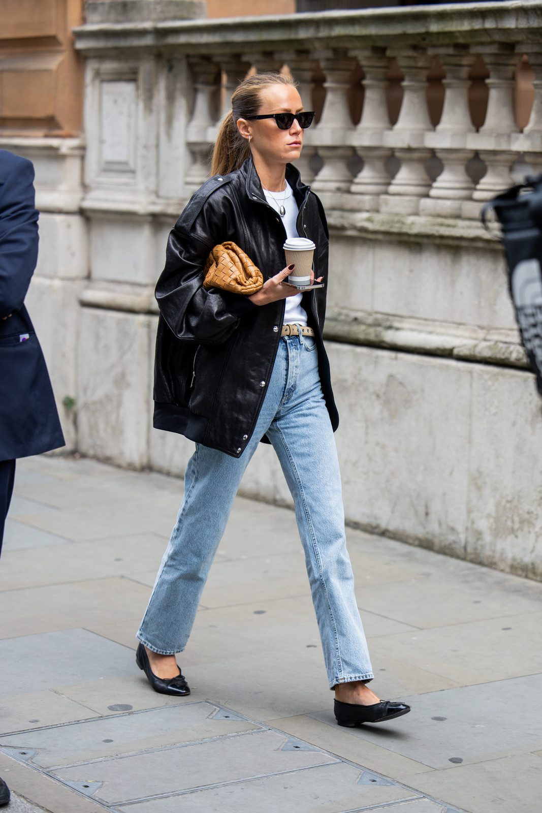 Classic Black Leather Bomber with Straight-Leg Jeans Classic Black Leather Bomber with Straight-Leg Jeans — London Outfits 2027