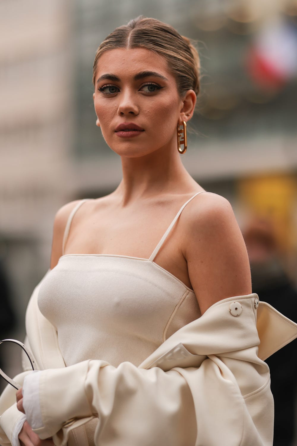 Effortless Cream Layers: Ribbed Camisole and Draped Jacket — Vanilla Girl Outfits 2027