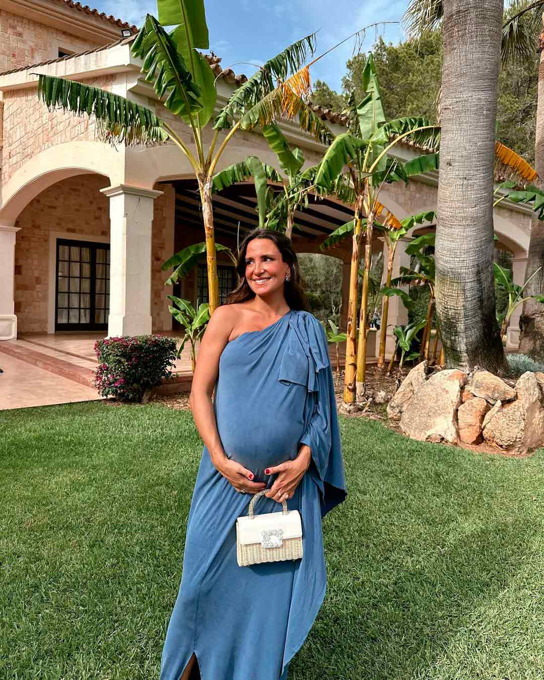 Elegant Maternity Event Style: Blue Ruffled Maxi Dress Elegant Maternity Event Style: Blue Ruffled Maxi Dress — Maternity Outfits 2027