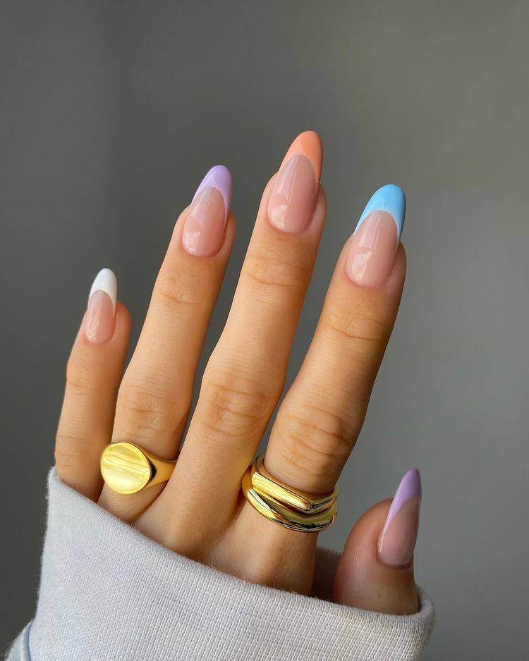 Colored French Tips Visual Idea Colored French Tips Visual Idea — Spring Nail Colors 2027