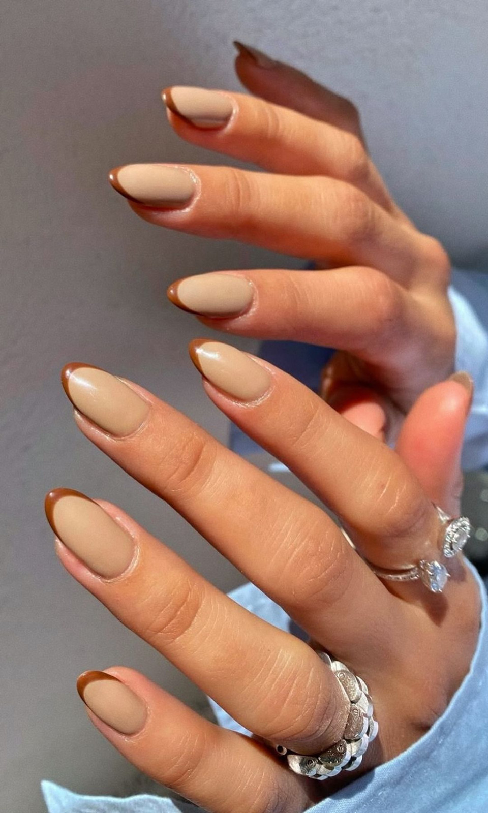 Matte Beige French Tip Almonds Matte Beige French Tip Almonds — Beige Nails 2027
