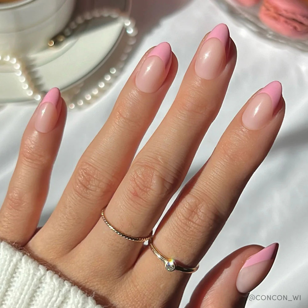Pink French Tips On All Nails Visual Idea Pink French Tips On All Nails Visual Idea — Winter Pink Nails 2027