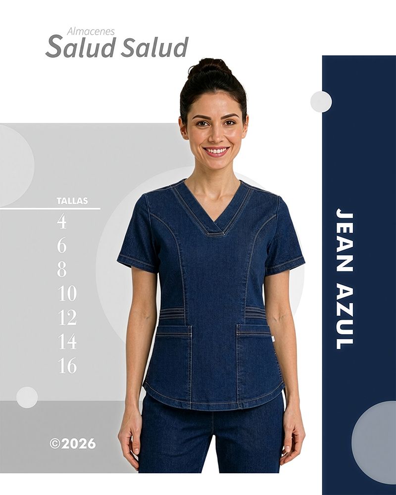 Denim-Blue V-Neck Scrubs with Fitted Top — Nurse Outfits 2027
