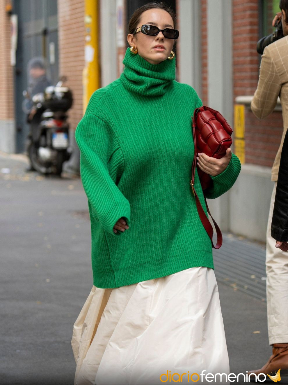Bright Green Turtleneck Layered Over Collared Shirt Bright Green Turtleneck Layered Over Collared Shirt — Oversized Sweater Outfits 2027