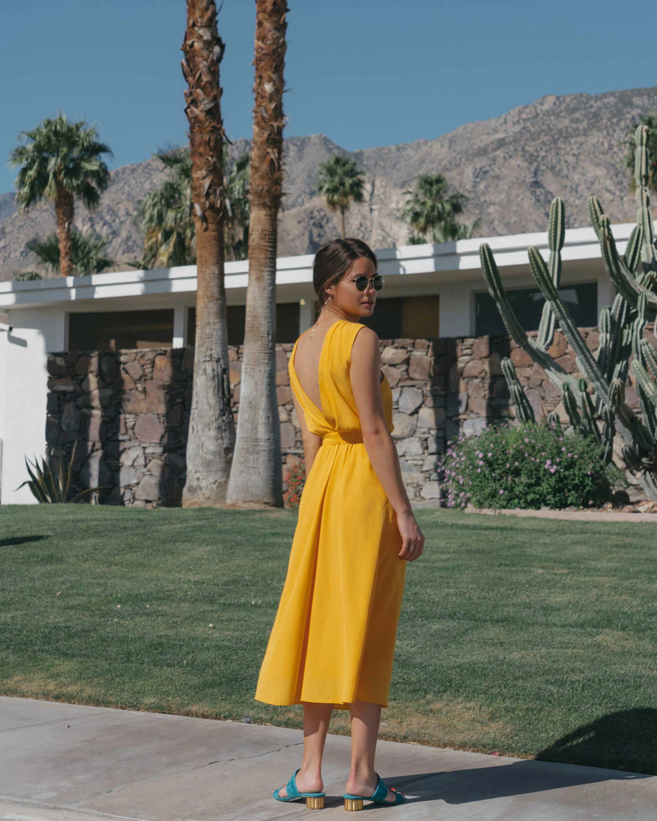 Vibrant Yellow Fit-and-Flare for Daytime Events Vibrant Yellow Fit-and-Flare for Daytime Events — Palm Springs Outfits 2027