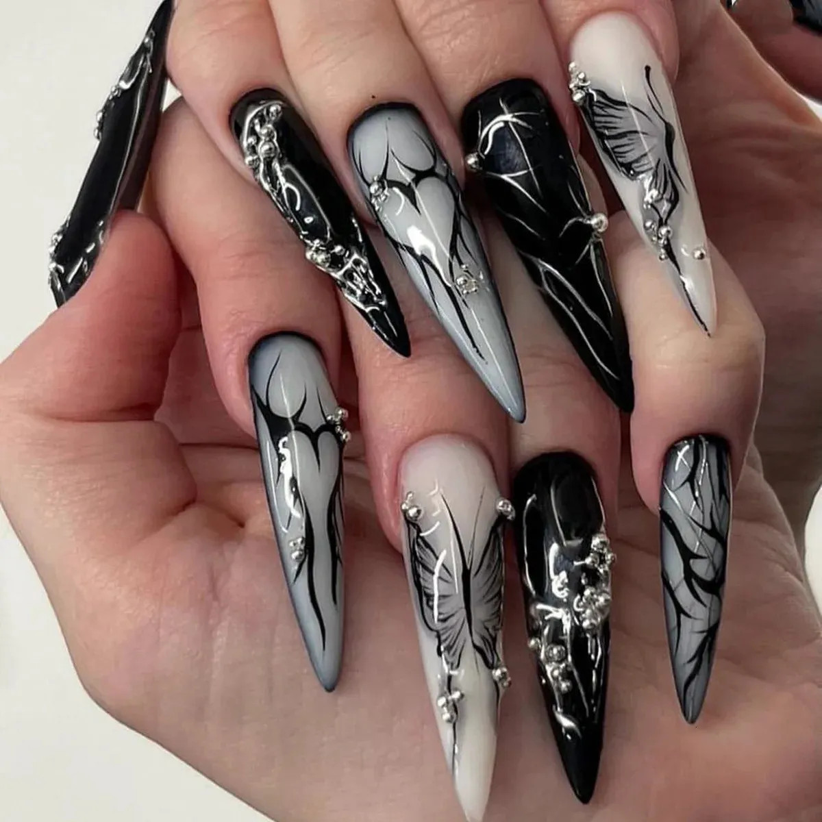 Goth Alternative Party Visual Idea Goth Alternative Party Visual Idea — Y2K Nails 2027
