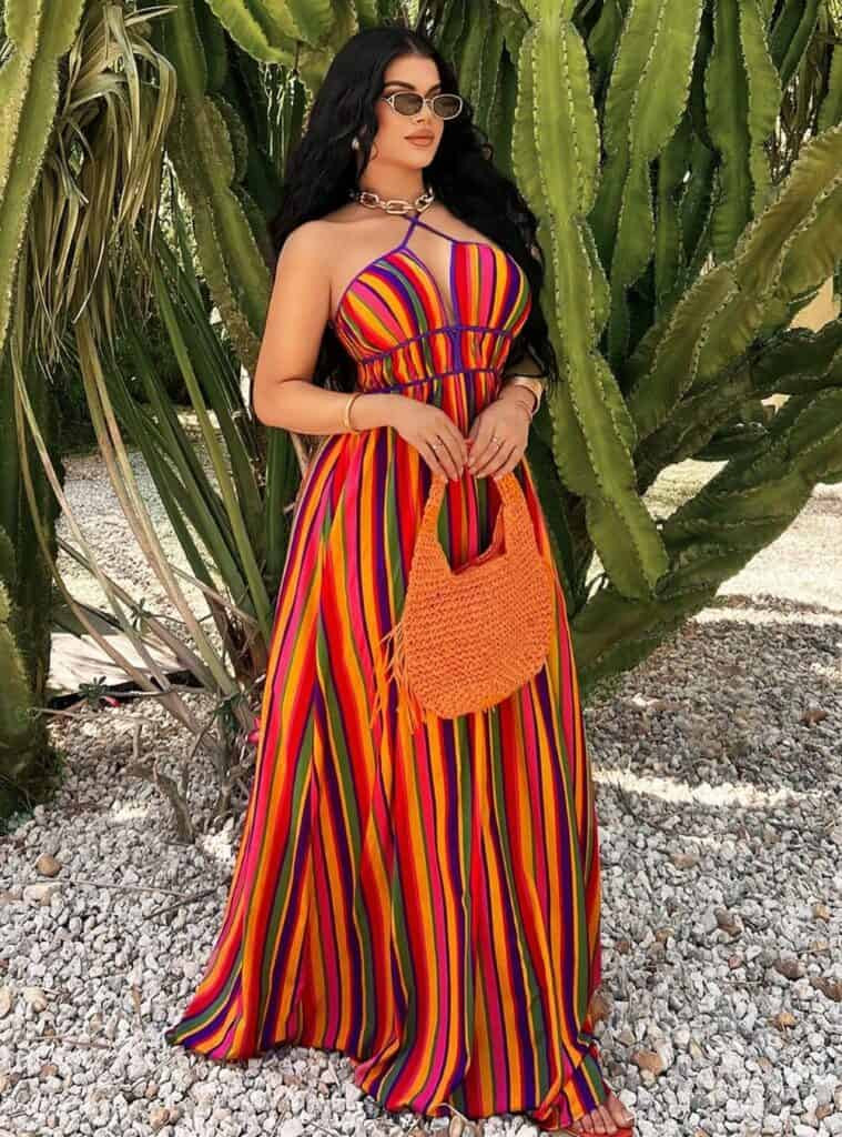Flowy Rainbow Maxi Dress for Effortless Summer Style Flowy Rainbow Maxi Dress for Effortless Summer Style — Colorful Summer Outfits 2027