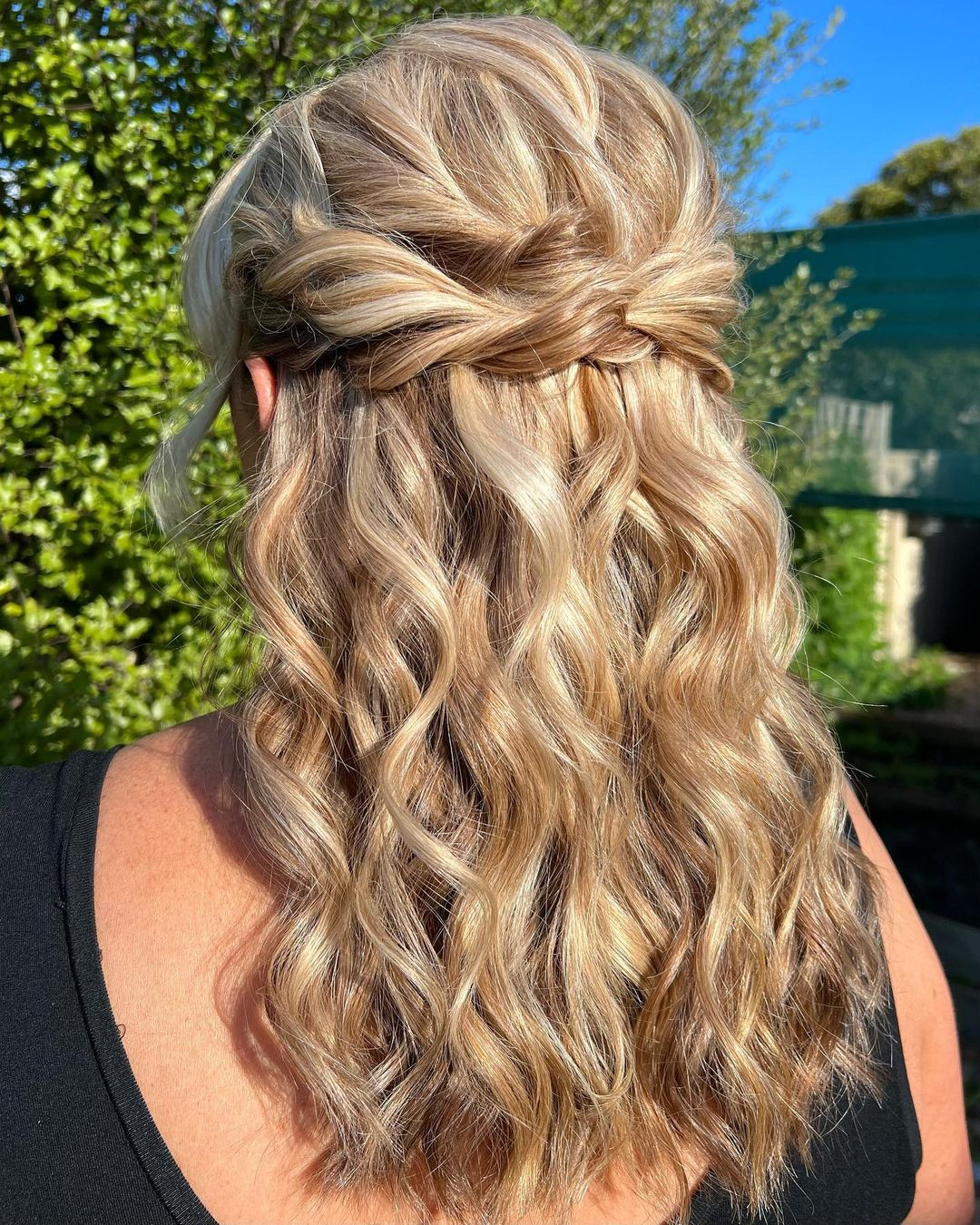 Blonde With Highlights Visual Idea Blonde With Highlights Visual Idea — Half Up Half Down Wedding Hair 2027