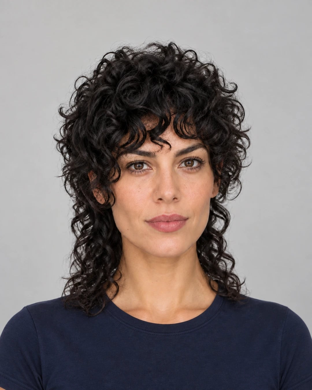 Black Curly Wolf Cut With Short Bangs Black Curly Wolf Cut With Short Bangs — Curly Wolf Cut 2027