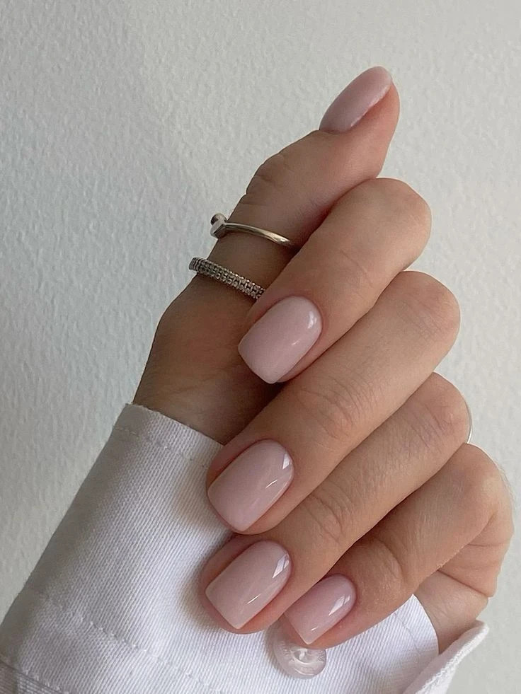 Sheer Pale Pink Glossy Square Nails Sheer Pale Pink Glossy Square Nails — Square Nails 2027