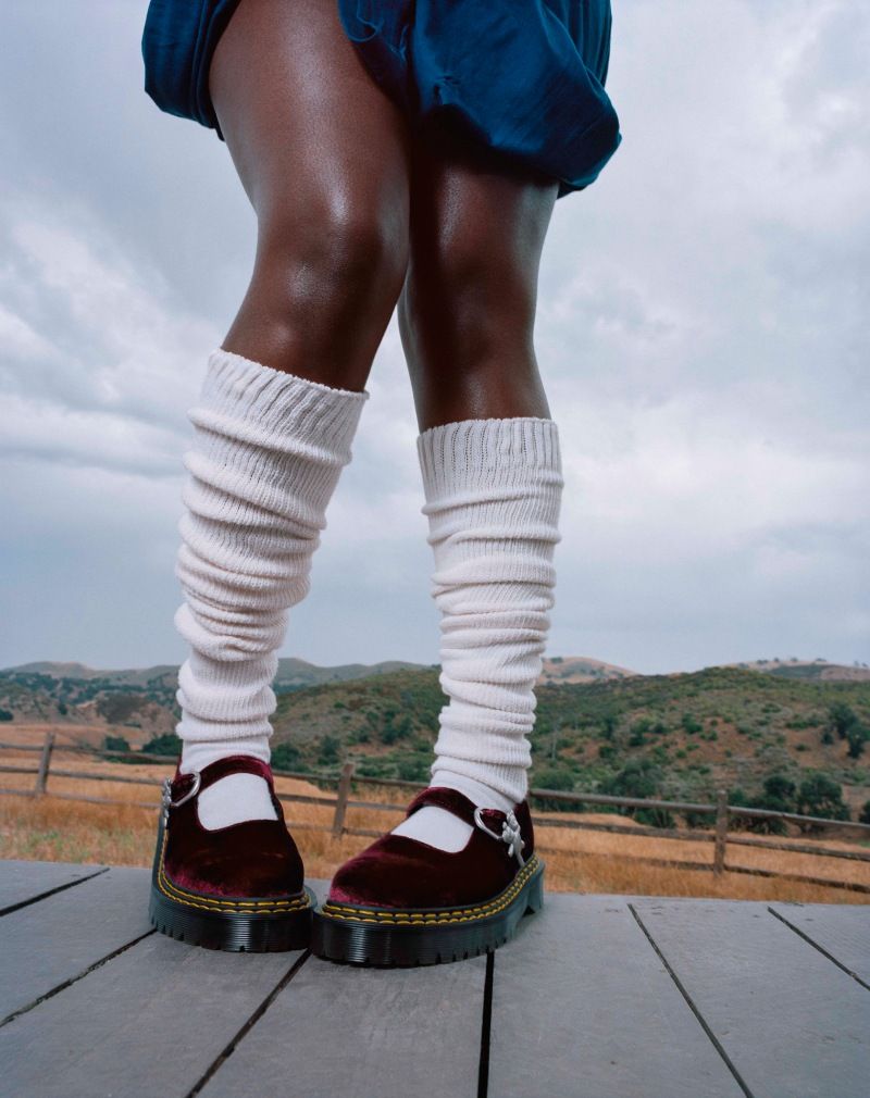 Casual Velvet Mary Janes: Dr. Martens with Slouchy Socks Casual Velvet Mary Janes: Dr. Martens with Slouchy Socks — Doc Martens Outfits 2027