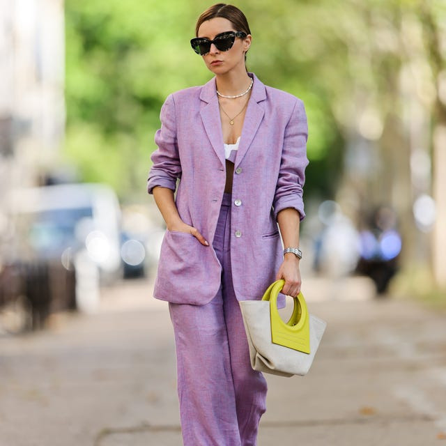 Casual Daytime Lilac Linen Oversized Blazer and Wide-Leg Trousers Casual Daytime Lilac Linen Oversized Blazer and Wide-Leg Trousers — Linen Outfits 2027