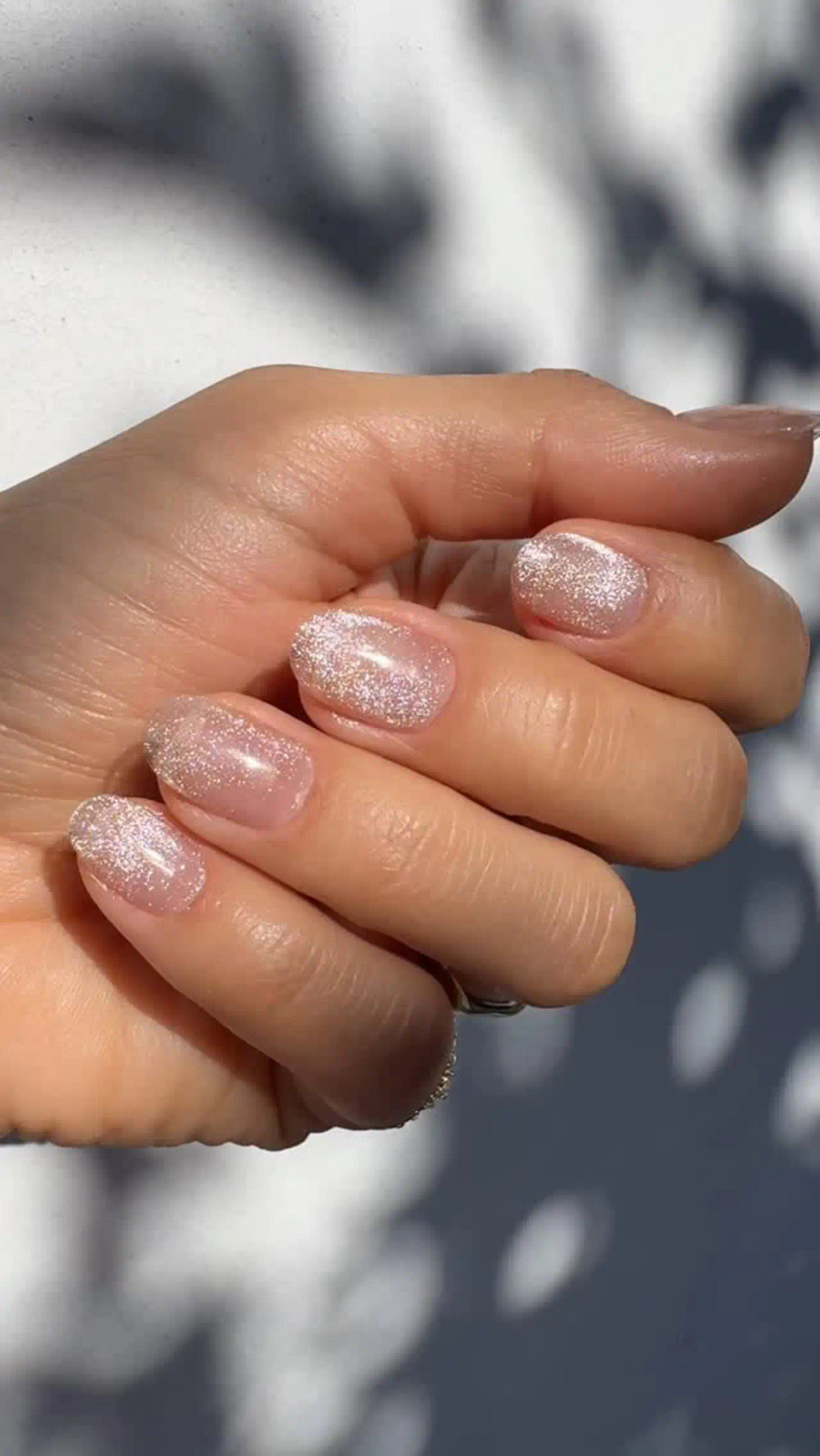 Sheer Nude Silver Glitter Nails Sheer Nude Silver Glitter Nails — Winter Glitter Nails 2027