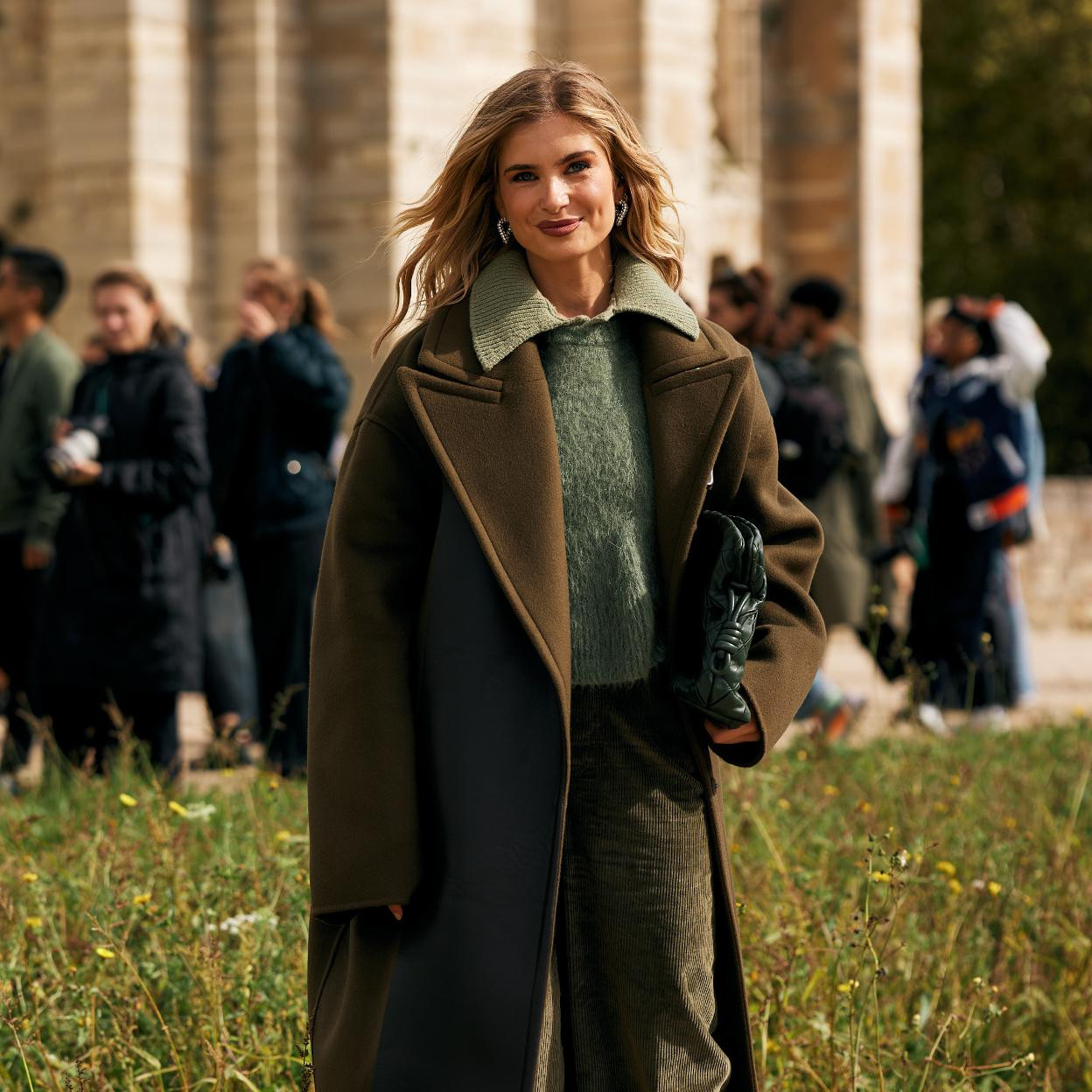 Olive Green Coat with Fuzzy Sweater and Corduroy Olive Green Coat with Fuzzy Sweater and Corduroy — Fall Capsule Wardrobe 2026