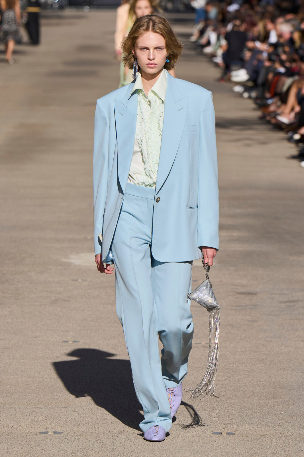 Runway Ready: Oversized Blazer with Pale Green Accents Runway Ready: Oversized Blazer with Pale Green Accents — Sky Blue Outfits 2027