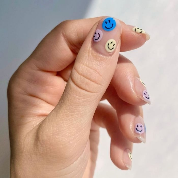 Smiley Face Short Natural Nails — Nails 2027 for Teens