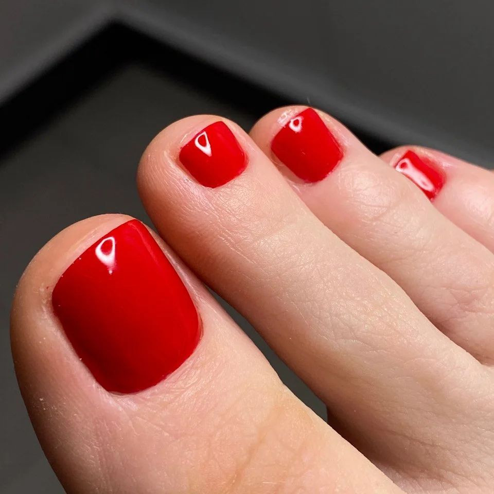 Solid Color Glossy Pastel Pink Toes Solid Color Glossy Pastel Pink Toes — Toe Nails 2027