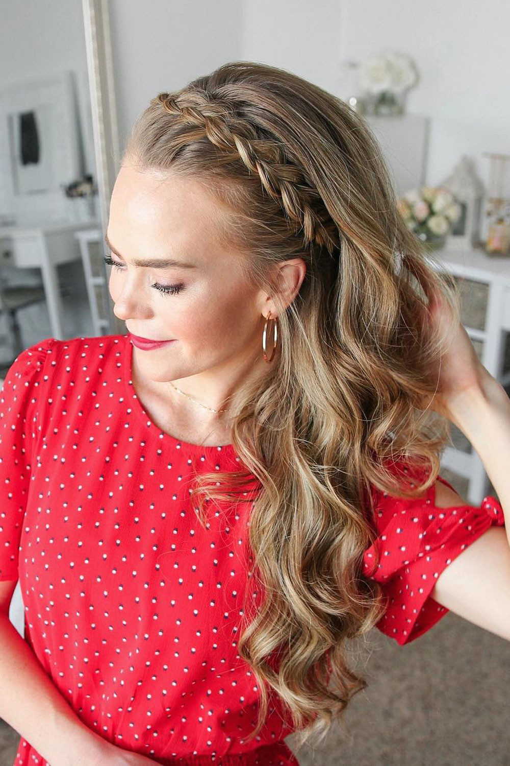 Loose Waves With Braided Headband Loose Waves With Braided Headband — Christmas Braids 2026