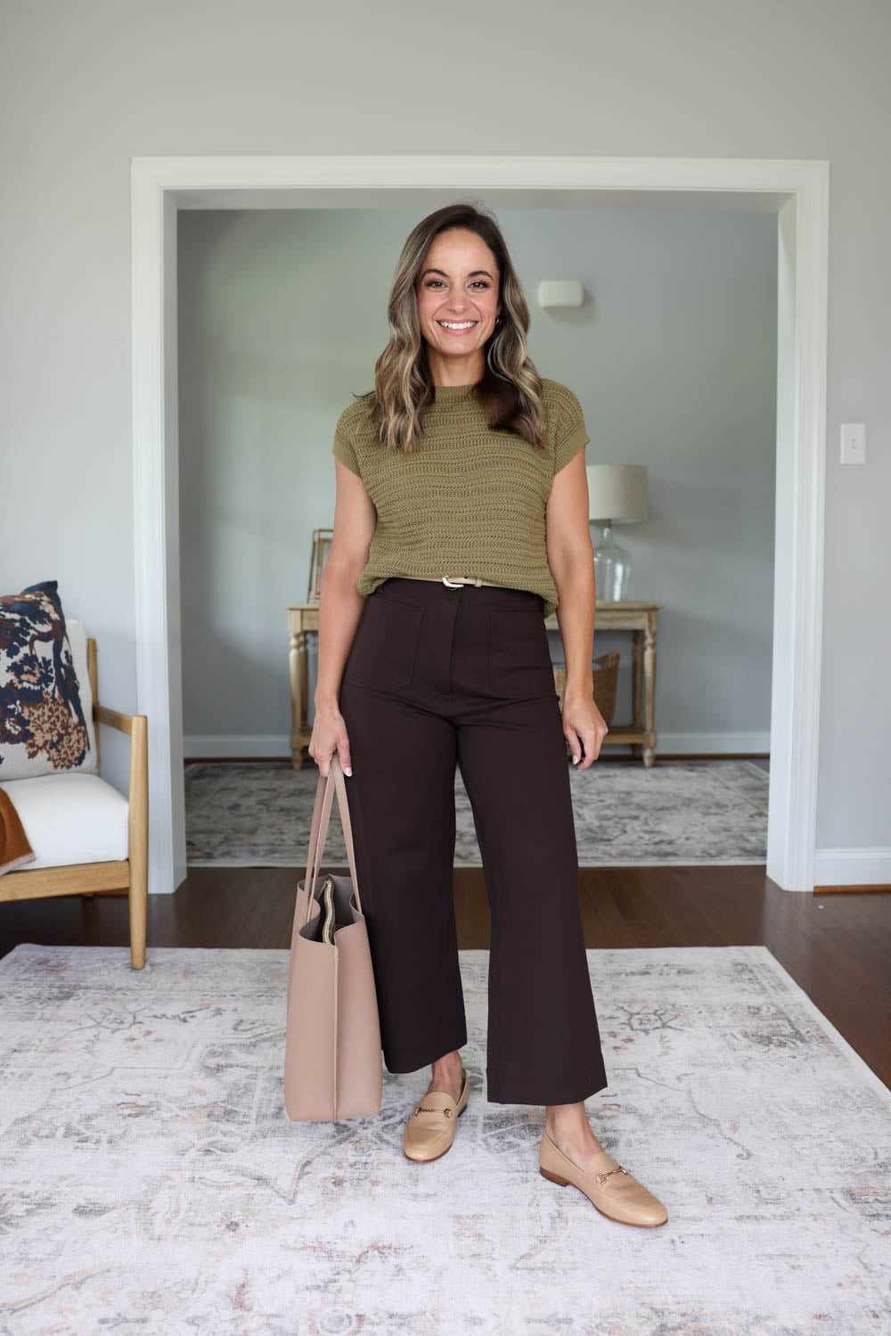 Crochet Top with Wide-Leg Trousers — Casual Teacher Outfits 2027