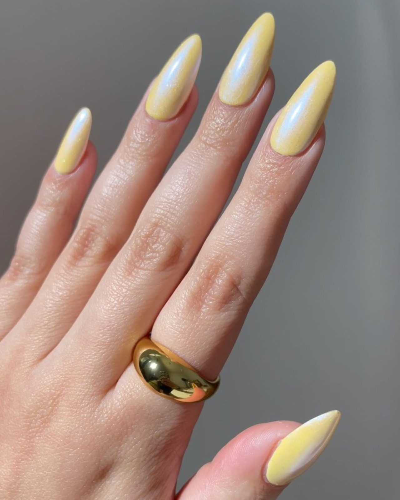 Pearlescent Shimmer Visual Idea Pearlescent Shimmer Visual Idea — Yellow Summer Nails 2027