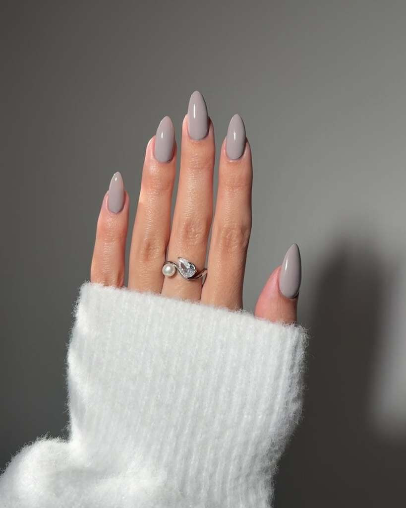 Satin Matte Taupe Grey Satin Matte Taupe Grey — Winter Nail Trends 2027