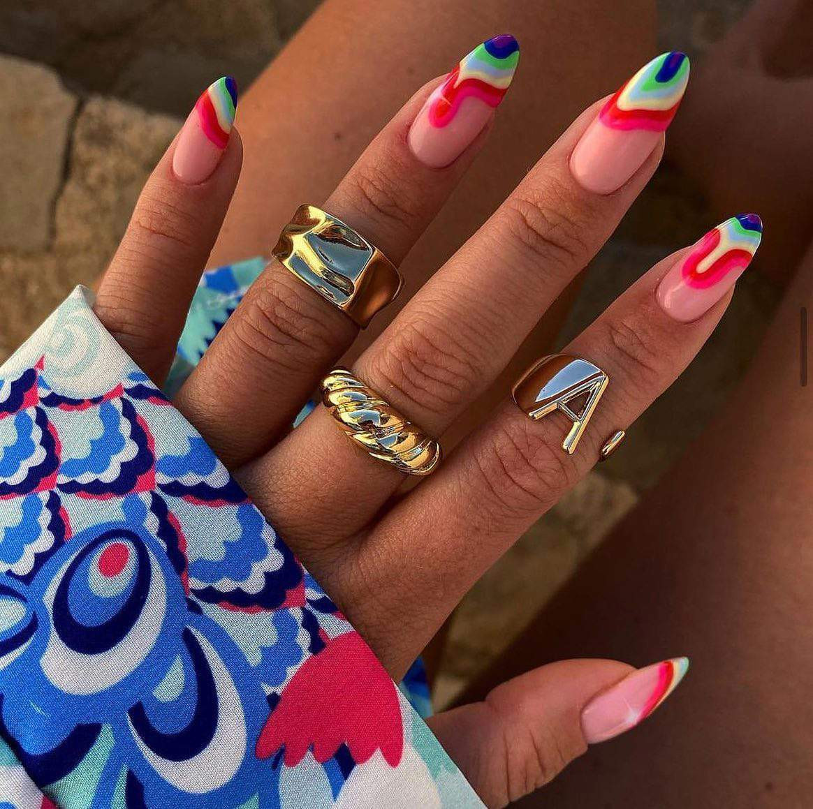 Abstract Wavy Lines On The Tips Visual Idea Abstract Wavy Lines On The Tips Visual Idea — Abstract Nails 2027