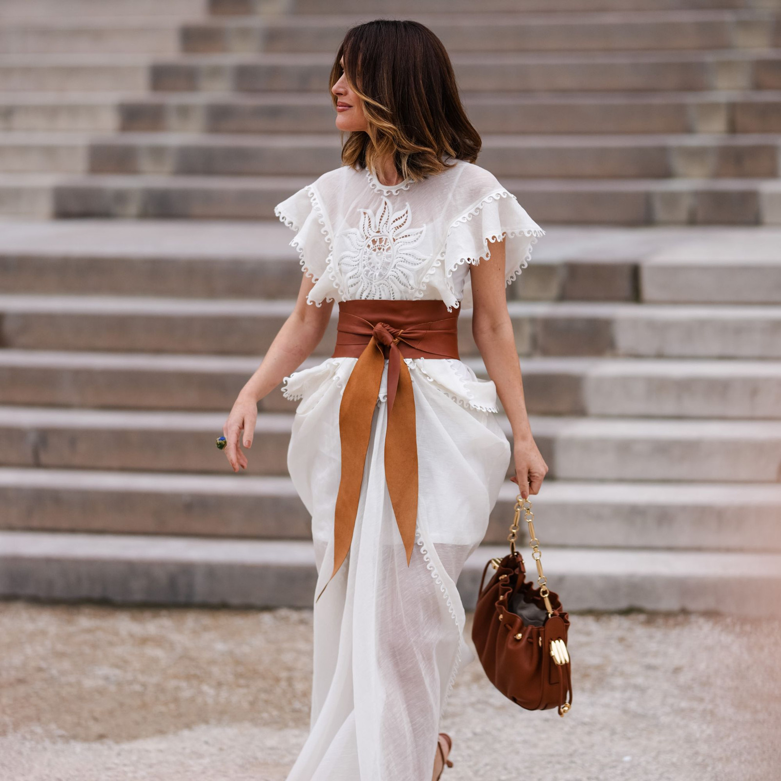 Bohemian Rhapsody: White Layered Dress with Sash Belt for Anniversary Bohemian Rhapsody: White Layered Dress with Sash Belt for Anniversary — Anniversary Outfits 2027