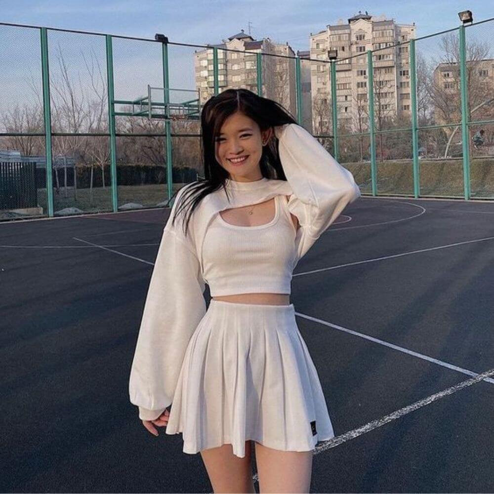 Monochromatic White Set with Cut-Out Top — Tumblr Outfits 2027
