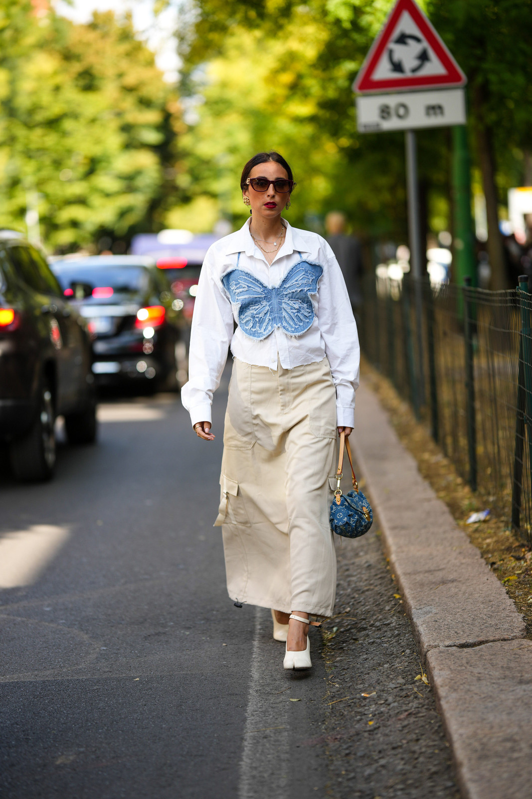 White Block Heels Outfit Idea White Block Heels Outfit Idea — Cargo Skirt Outfits 2027