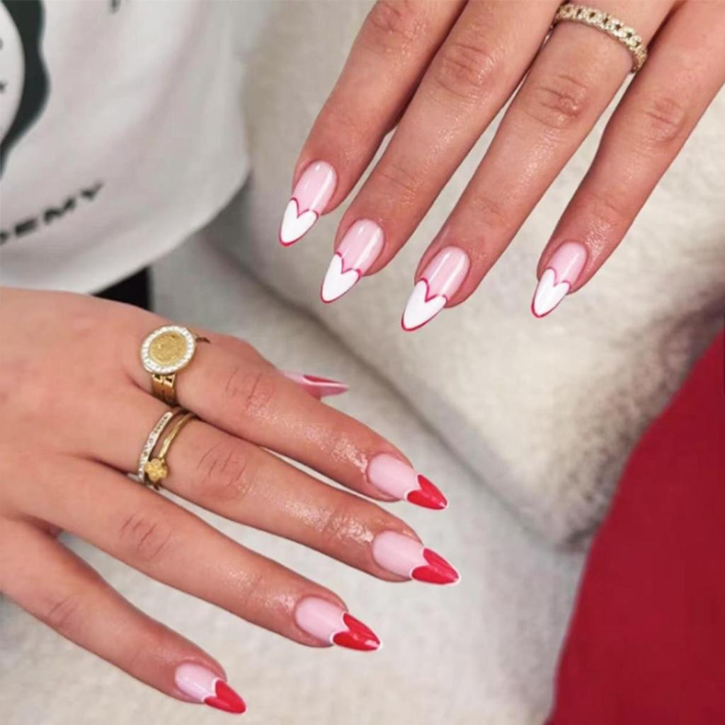 Both Hands Visual Idea Both Hands Visual Idea — Valentines French Tip Nails 2027