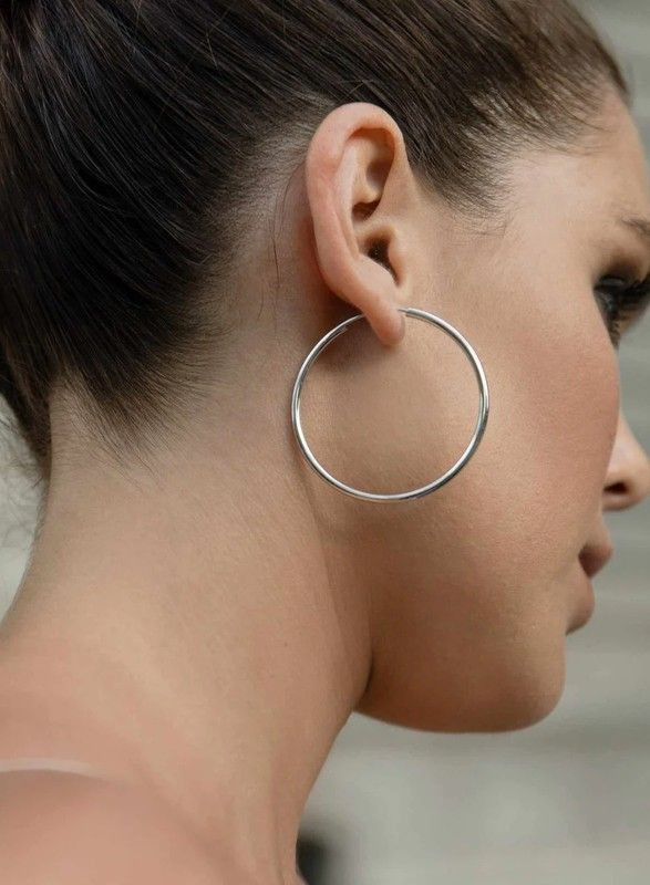 Large Thin Silver Hoops: Classic Elegance in Profile Large Thin Silver Hoops: Classic Elegance in Profile — Silver Hoops Outfits 2027