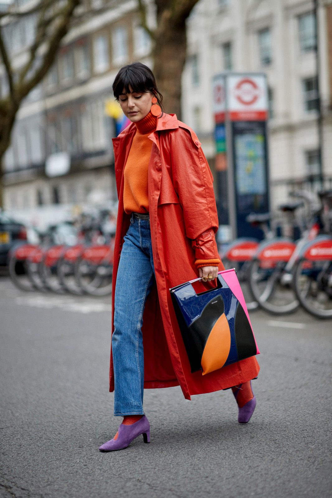 Orange Turtleneck Red Trench Coat Outfit Idea Orange Turtleneck Red Trench Coat Outfit Idea — London Outfits 2027
