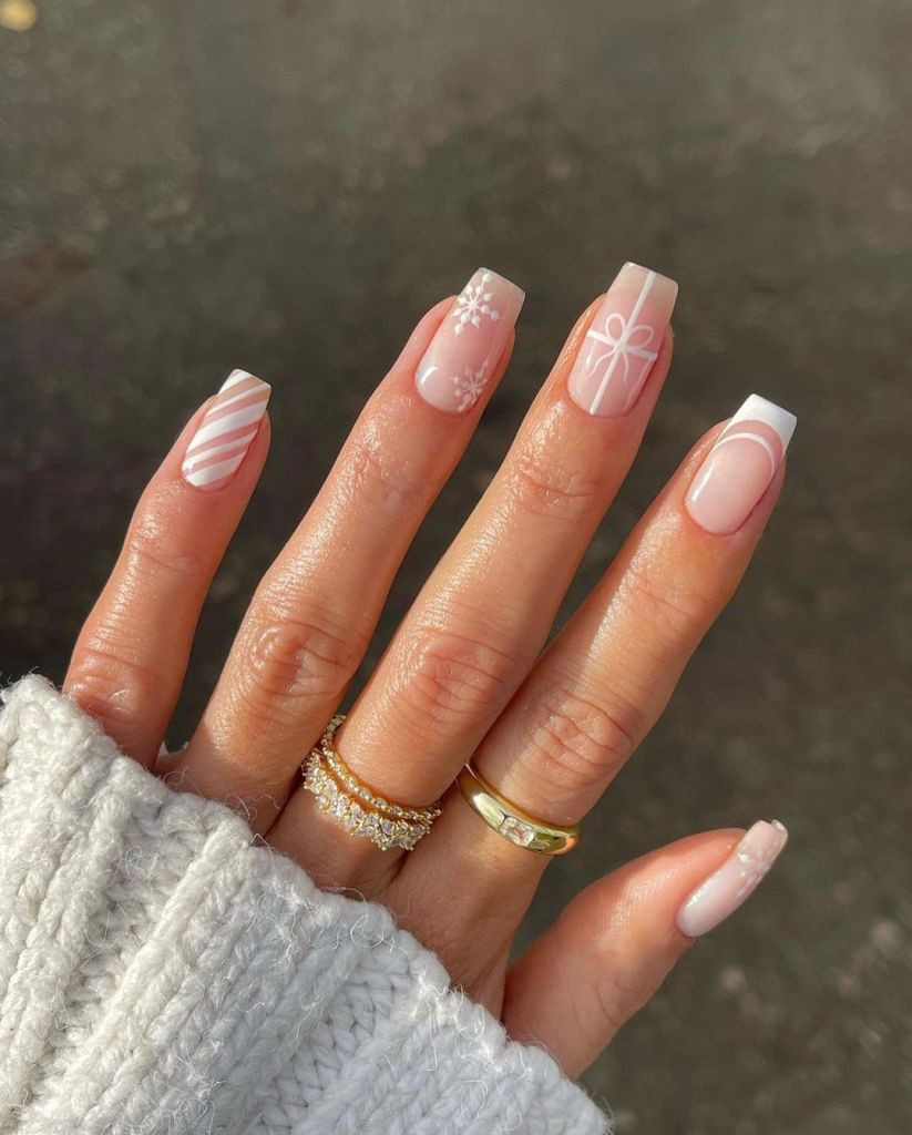 10 ideas de manicuras de Navidad francesas, minimalistas, bonitas y fáciles de copiar en uñas cortas y largas