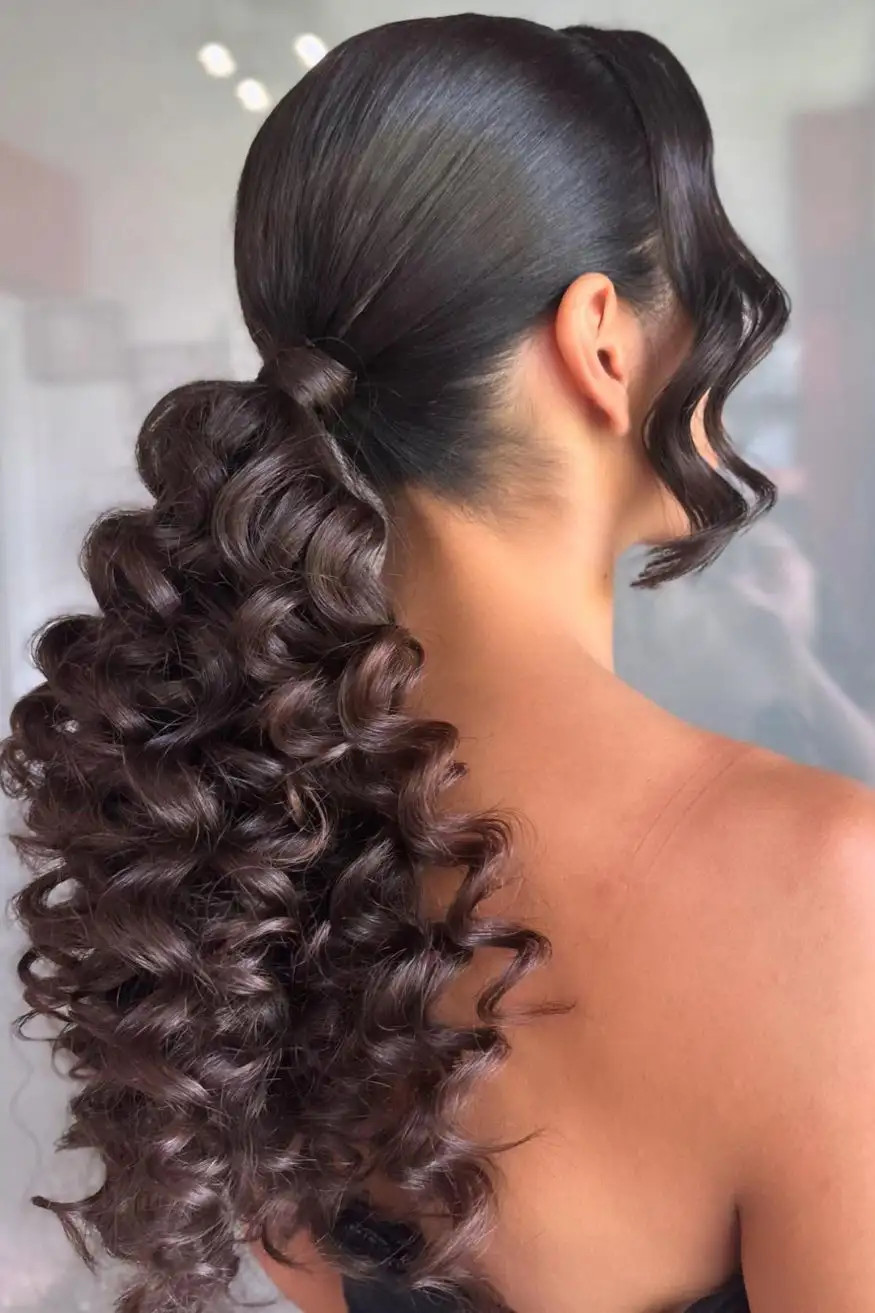 High Ponytail With Defined Curls — Prom Hairstyles 2027 for Curly Hair