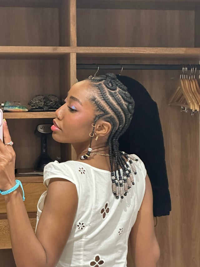 Cornrows with Beaded Braided Ponytail Cornrows with Beaded Braided Ponytail — Vacation Braids 2027