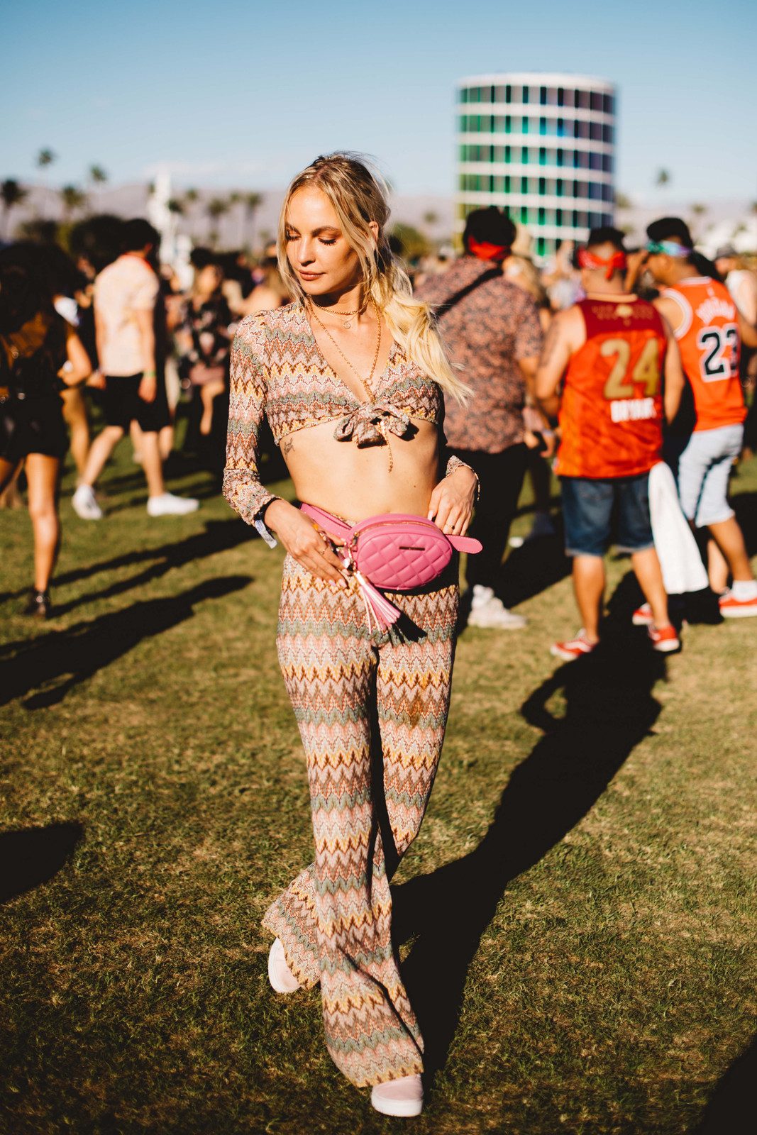 Zigzag Pattern Set with Pink Belt Bag — Summer Country Concert Outfits 2027
