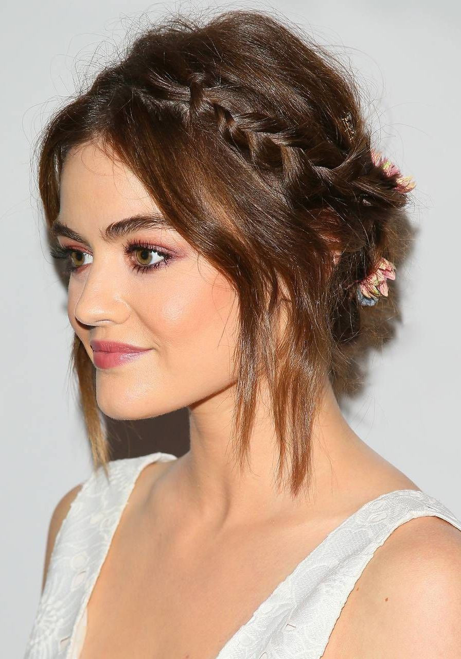Shoulder Length Braided Crown With Wispy Bangs — Easy Updos 2027