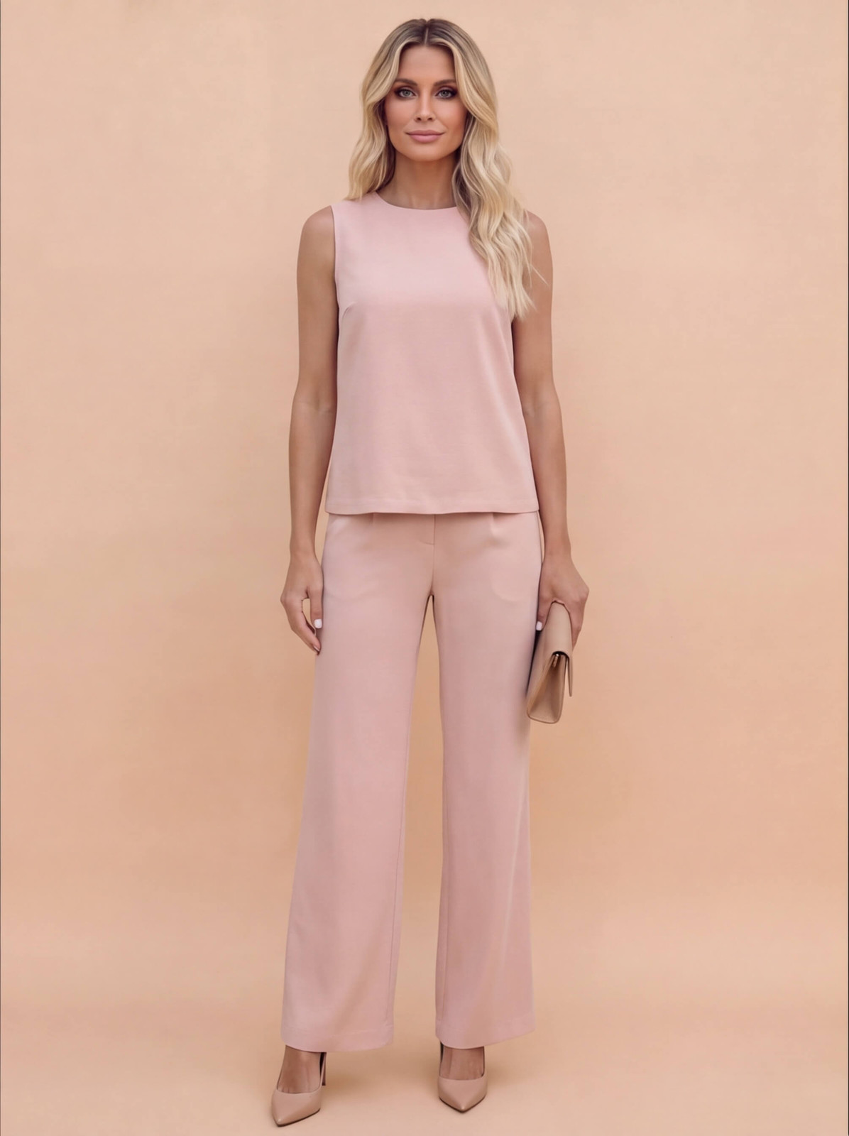 Pale Pink Wide-Leg Jumpsuit for Smart Casual Chic — Summer Jumpsuit Outfits 2027