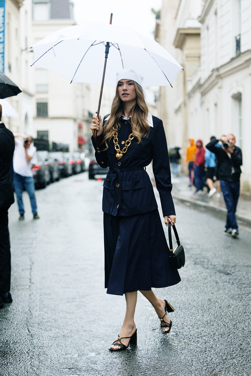 Navy Belted Jacket and Pleated Skirt Look Navy Belted Jacket and Pleated Skirt Look — Aesthetic Outfits 2027
