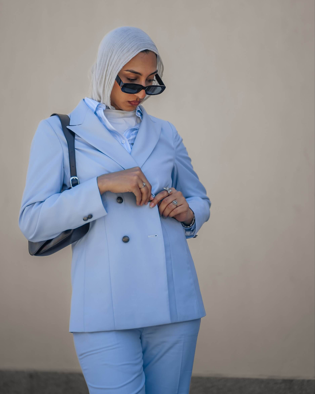 Sharp Light Blue Blazer for a Polished Professional Look Sharp Light Blue Blazer for a Polished Professional Look — Hijab Outfits 2027