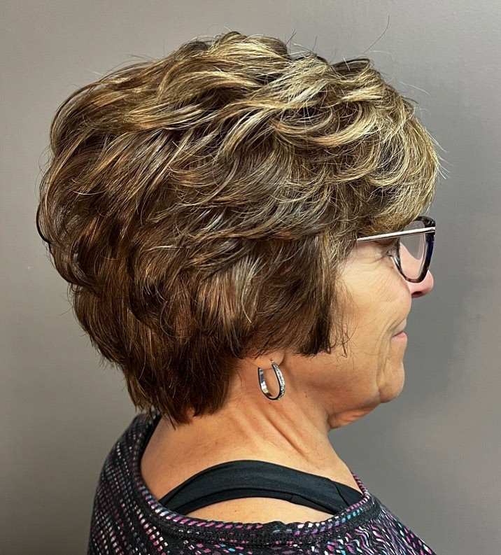 Brown Pixie With Blonde Highlights and Volume Brown Pixie With Blonde Highlights and Volume — Hairstyles 2027 for Women Over 60