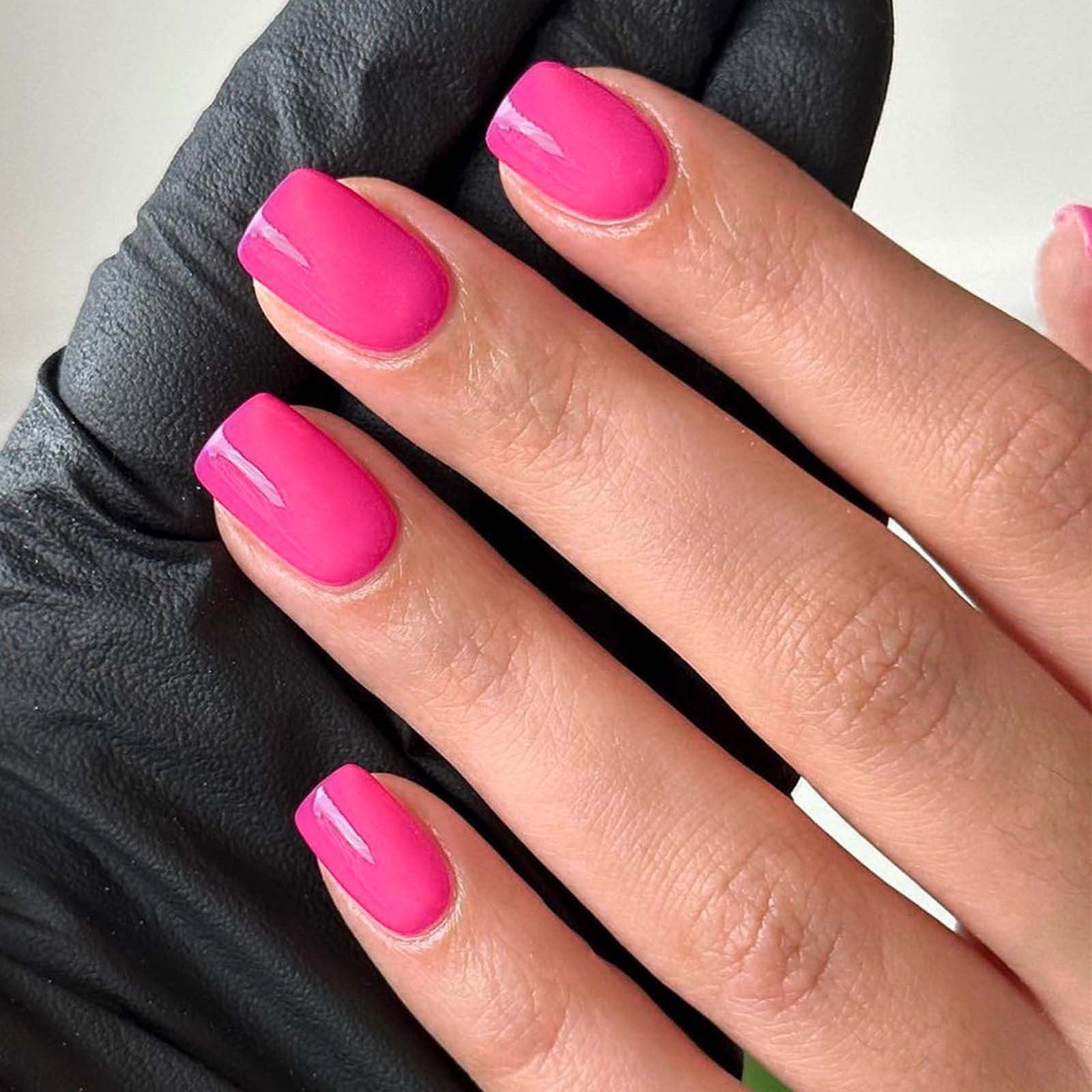 Glossy Bright Pink Square Nails Glossy Bright Pink Square Nails — Spring Square Nails 2027
