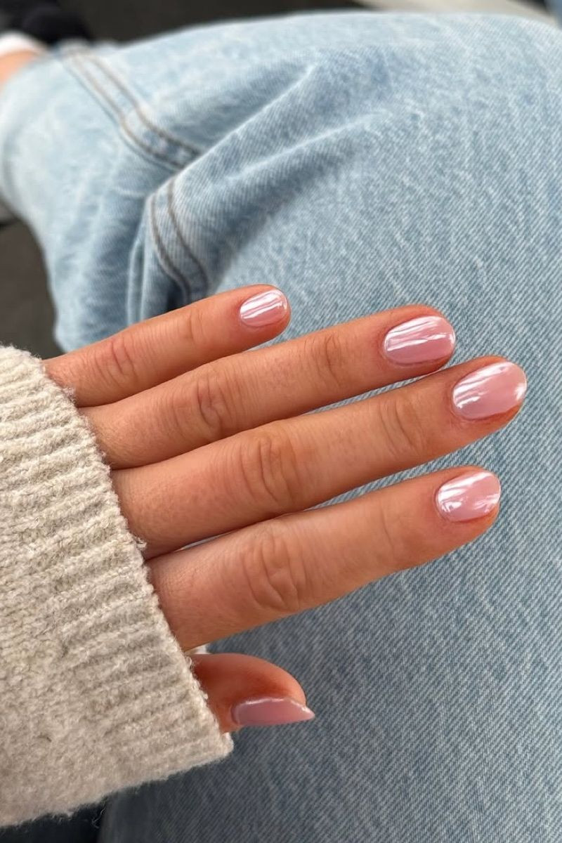 Milky Chrome Pearlescent Visual Idea Milky Chrome Pearlescent Visual Idea — Pink Nails 2027