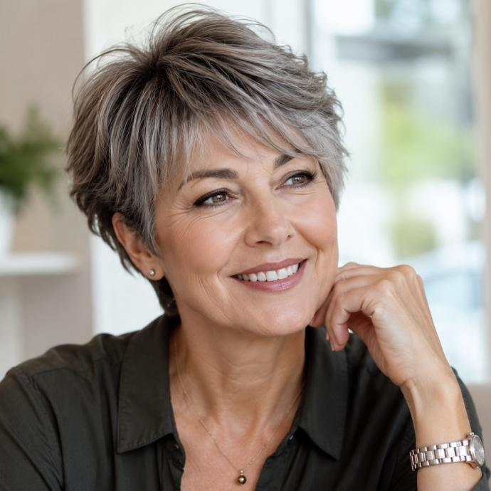 Textured Pixie Bob With Piecey Bangs — Bangs 2027 for Women Over 60