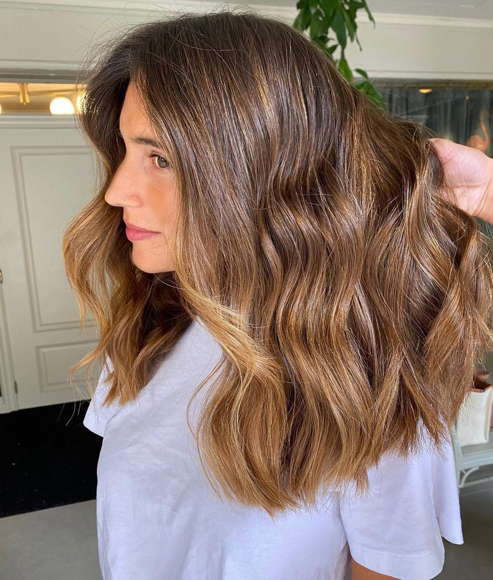 Collarbone Lob With Caramel Balayage Collarbone Lob With Caramel Balayage — Balayage on Thin Hair 2027