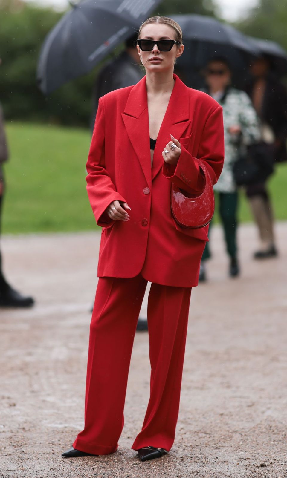Bold Red Suit with a Bra Top for Street Style Edge Bold Red Suit with a Bra Top for Street Style Edge — Red Outfits 2027