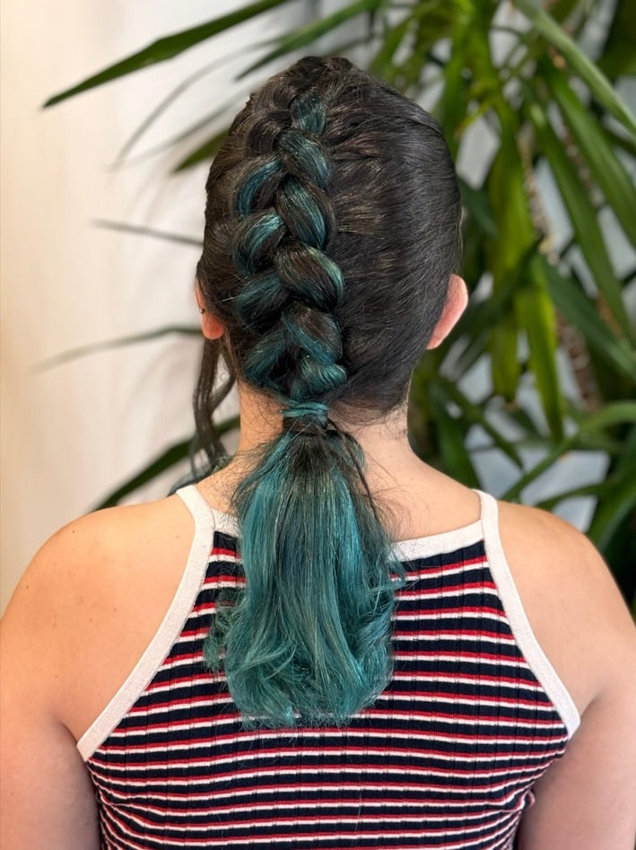 Dark With Teal Highlights Visual Idea Dark With Teal Highlights Visual Idea — Braided Hairstyles 2027