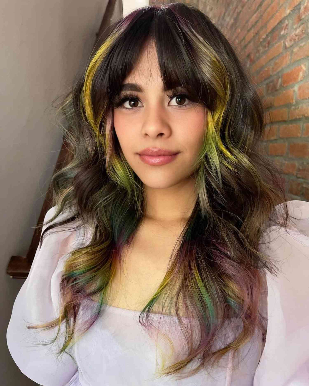 Dark Brown Base With Rainbow Streaks Visual Idea Dark Brown Base With Rainbow Streaks Visual Idea — Peekaboo Highlights 2027